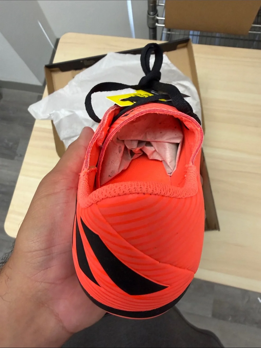 adidas Neon Orange Soccer Cleats with Black Accents